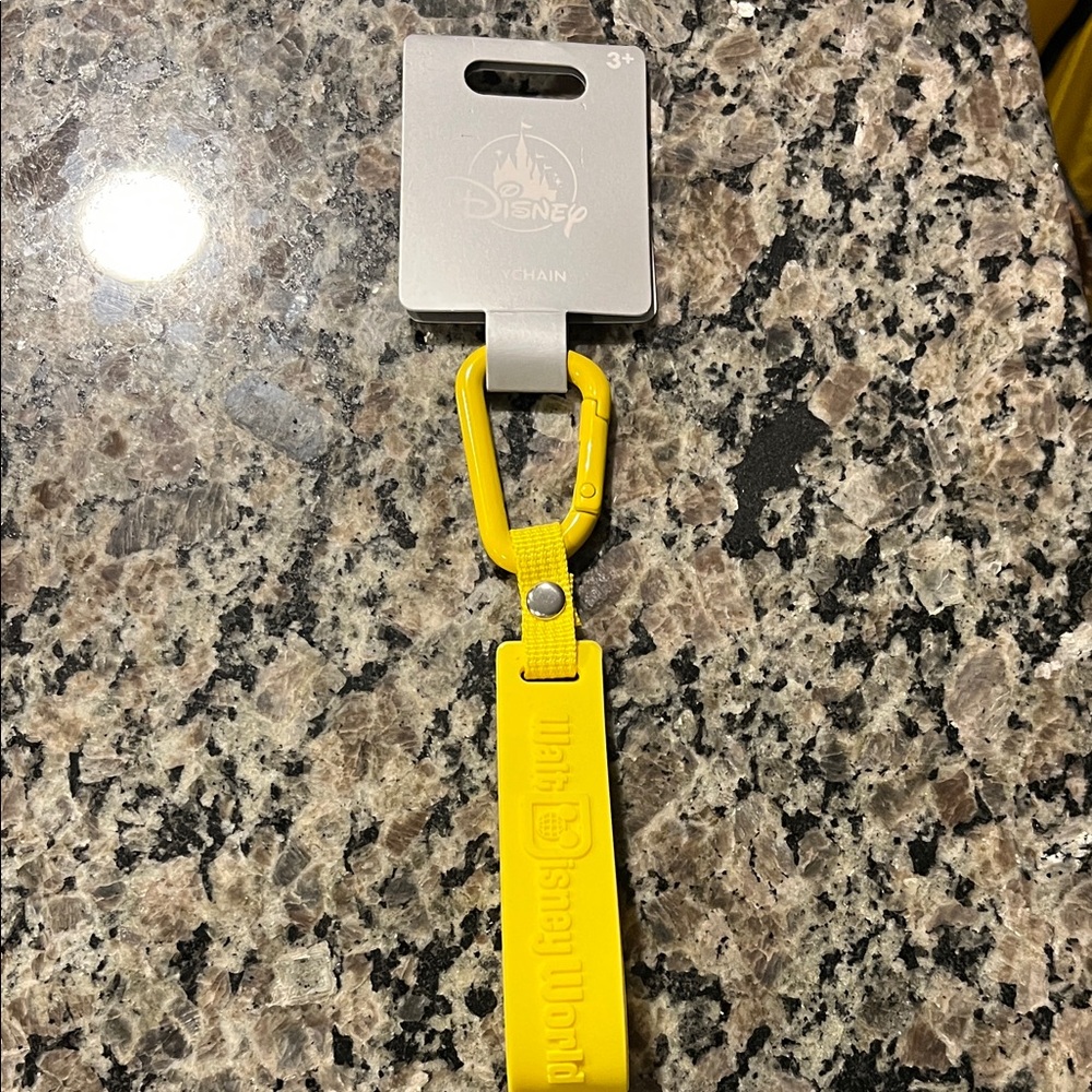 Disney Bright Yellow Keychain with Clip
